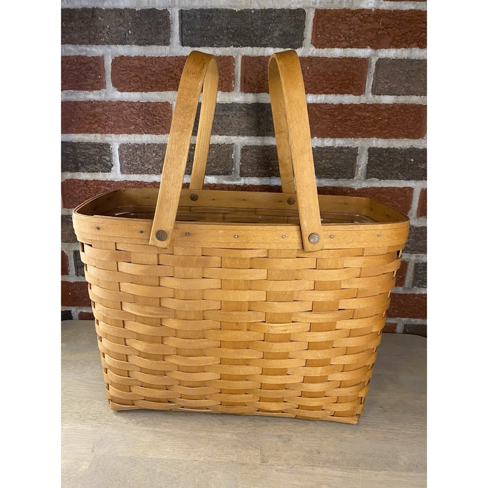 Vintage Longaberger Magazine Basket 1996 & Plastic Insert